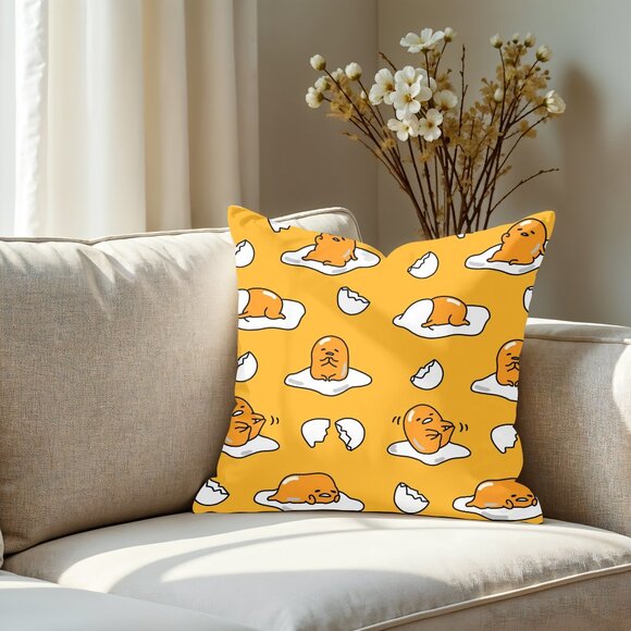 Cute Gudetama the Lazy Egg 18x18 with Throw Pillow Included! Kawaii Ramen NEW - Picture 6 of 6